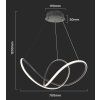 130782 3 cerne zavesne led svitidlo designove 70cm 49w stmivatelne