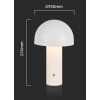 130818 3 bila led stolni nabijeci lampa 250mm 3w