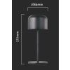 130836 3 cerna led stolni nabijeci lampa 210mm 1 5w ip54