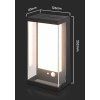 130929 2 cerne led nastenne solarni svitidlo s pohybovym cidlem 0 5w ip54