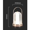 130983 3 bronzova led stolni nabijeci lampa 225mm 1w