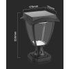 131064 3 cerna led zahradni solarni lampa 250mm 2w ip65