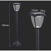 131067 4 cerna led zahradni solarni lampa 2w ip65 93cm