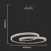 131413 2 cerne zavesne led svitidlo designove kulate 60cm 40w cct