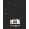 131449 2 cerne zavesne led svitidlo s jantarovym stinidlem 33cm 6w