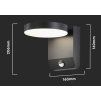 132547 3 cerne fasadni led svitidlo kulate s pohybovym cidlem 17w ip65