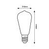 136812 2 led zarovka filament st65 10w e27