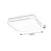 136185 9 bile stropni led svitidlo lowar hranate 410x410mm 36w ip44 cct