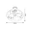134475 6 cerne stropni svitidlo s ventilatorem cadmus 480mm pro zarovku 3x e27