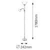 134832 2 stribrna stojaci lampa action s oranzovymi stinidly pro zarovky e27 e14