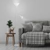 134841 1 bila stojaci lampa action s bilymi stinidly pro zarovky e27 e14