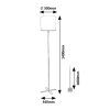 134895 6 stribrna stojaci lampa izander s bilym stinidlem pro zarovku e27