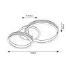 134949 8 stribrne stropni led svitidlo avalon 650mm 50w