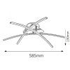 134955 4 chromove stropni led svitidlo alexis 585mm 21w