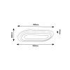 135726 9 bile stropni led svitidlo prue 200x400mm 40w