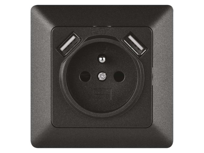 Antracit aljzat USB-vel, 2.1A max.