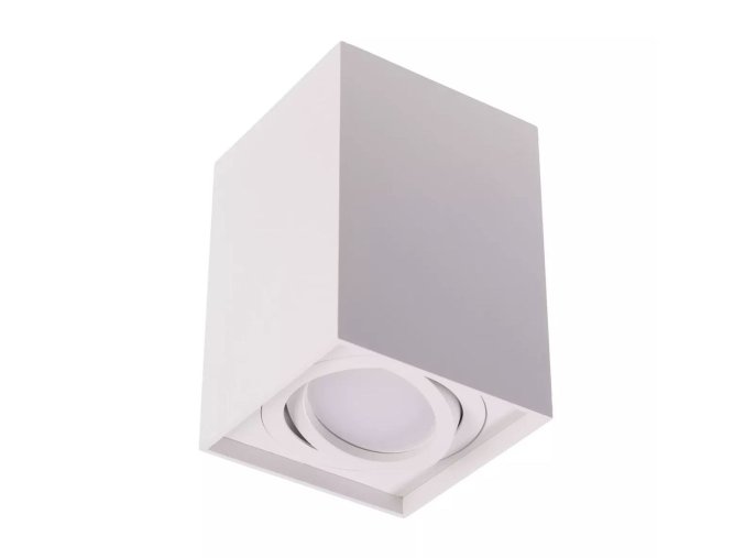 Fehér szögletes rögzíthető lámpatest GU10-es LED égőkhöz, felnyitható