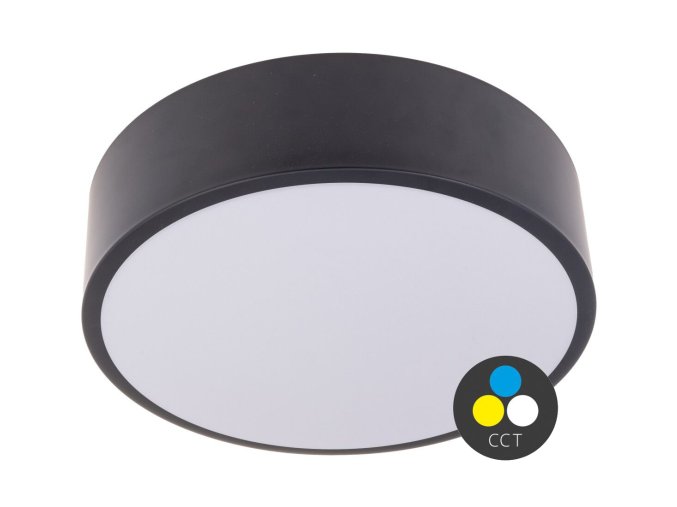 Fekete mennyezeti LED-lámpa, gömbölyű, 500mm, 48W, CCT
