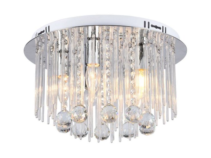 131431 chromove kristalove stropni svitidlo 24cm pro zarovku 5x e14