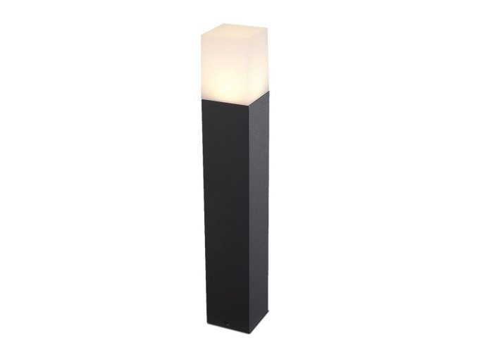 Fekete négyzet alakú kerti oszlop GU10 izzóhoz 50cm