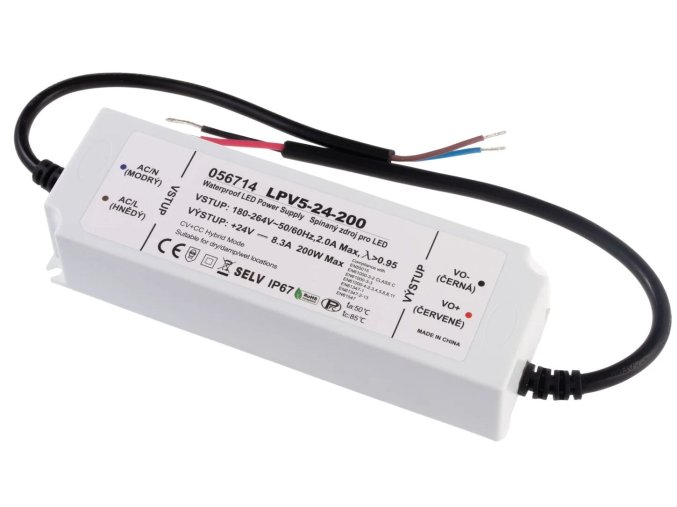 131245 led zdroj trafo hybrid cv cc 24v 200w ip67
