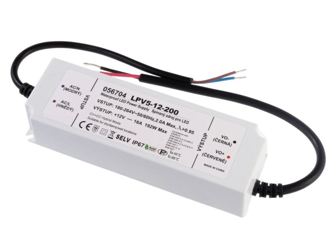 131236 led zdroj trafo hybrid cv cc 12v 192w ip67