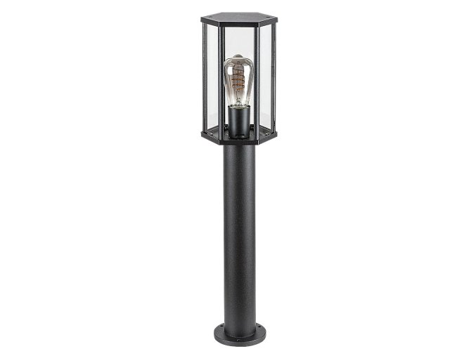 133704 cerny zahradni sloupek dubrovnik pro led zarovku e27 65cm