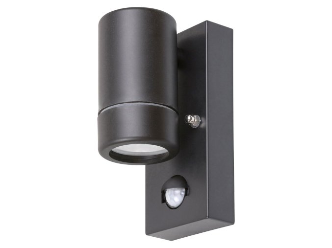 133590 cerne fasadni svitidlo s pohybovym cidlem medina pro led zarovku gu10