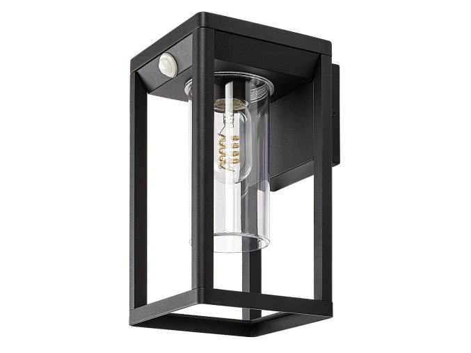 134028 cerne fasadni svitidlo s pohybovym cidlem zernest pro led zarovku e27