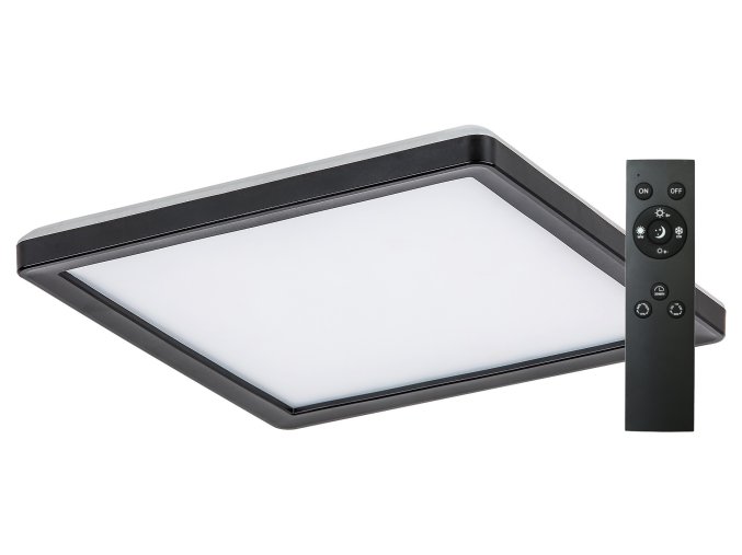 SMART TUYA Fekete LED mennyezeti lámpa Inverness négyzet 250x250mm 15W CCT távirányítóval