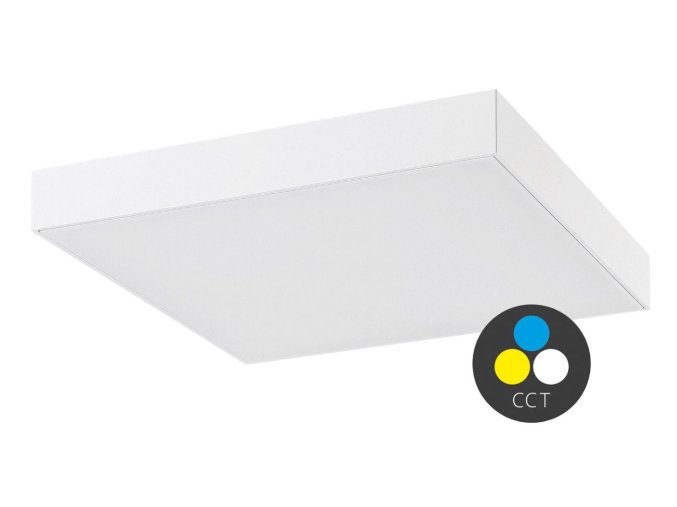 134448 bile stropni led svitidlo tartu ctvercove 300x300mm 24w ip44 cct