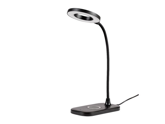 138039 cerna led stolni lampicka hardin 5w s bezdratovym nabijenim