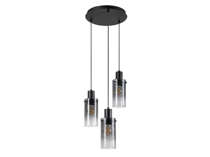 139185 cerny zavesny lustr fumea pro zarovku 3x e27