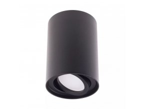 Fekete kerek rögzíthető lámpatest GU10-es LED égőkhöz, felnyitható