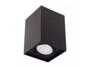 Fekete szögletes rögzíthető lámpatest GU10-es LED égőkhöz, felnyitható