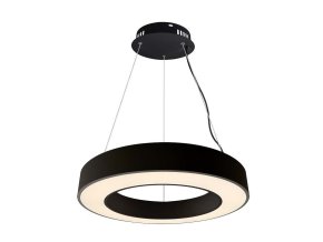 Fekete függesztett LED-világítás, gömbölyű, 60cm, 50W, szabályozható fényerősséggel