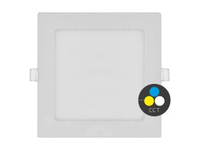 Fehér süllyeszthető LED-panel, szögletes, 174 x 174mm, 12W, 24V, CCT