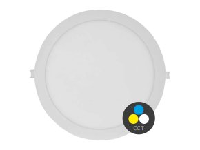 Fehér süllyeszthető LED-panel, gömbölyű, 300mm, 24W, 24V, CCT