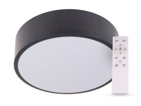 SMART TUYA Fekete mennyezeti LED-lámpa, gömbölyű, 400mm, 36W, CCT, távirányítóval