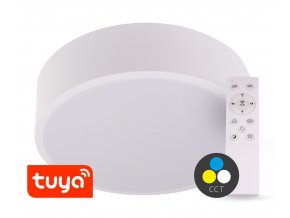 SMART TUYA Fehér mennyezeti LED-lámpa, gömbölyű, 500mm, 48W, CCT, távirányítóval