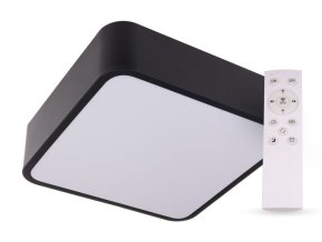 SMART TUYA Fekete mennyezeti LED-lámpa, négyzet, 400x400mm, 36W, CCT, távirányítóval