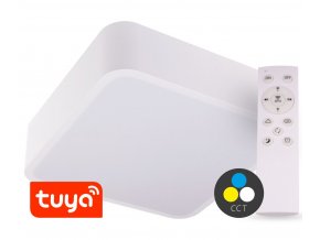 SMART TUYA Fehér mennyezeti LED-lámpa, négyzet, 500x500mm, 48W, CCT, távirányítóval
