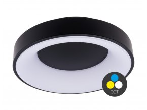 Fekete mennyezeti LED-lámpa, gömbölyű, 380mm, 32W, CCT