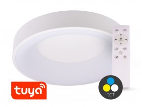 SMART TUYA Fehér mennyezeti LED-lámpa, gömbölyű, 480mm, 48W, CCT, távirányítóval