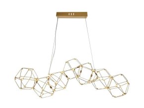 130968 zlate zavesne led svitidlo designove 102cm 28w