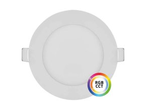 Fehér beépített LED panel kerek 120mm 9W 24V RGB+CCT