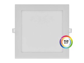Fehér beépített négyzet alakú LED panel 225 x 225 mm 27W 24V RGB+CCT