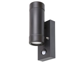 133593 cerne fasadni svitidlo s pohybovym cidlem medina pro 2x led zarovku gu10