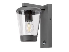 133614 antracitove fasadni svitidlo s pohybovym cidlem savano pro led zarovku e27