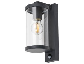 133617 antracitove fasadni svitidlo s pohybovym cidlem silistra pro led zarovku e27